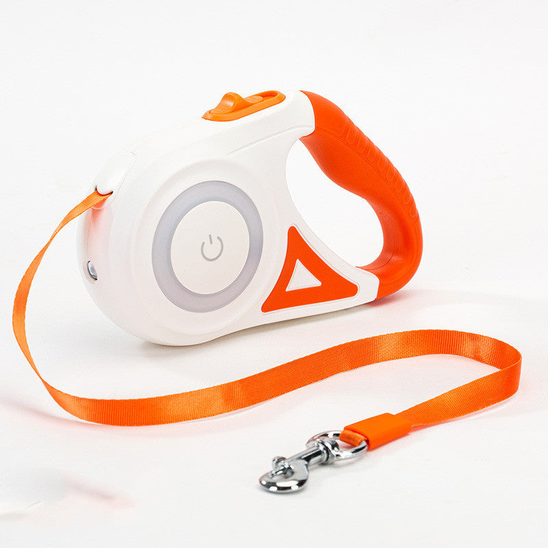 2-in-1 Retractable Dog Leash with LED Light & Collar – For Small & Medium Pets