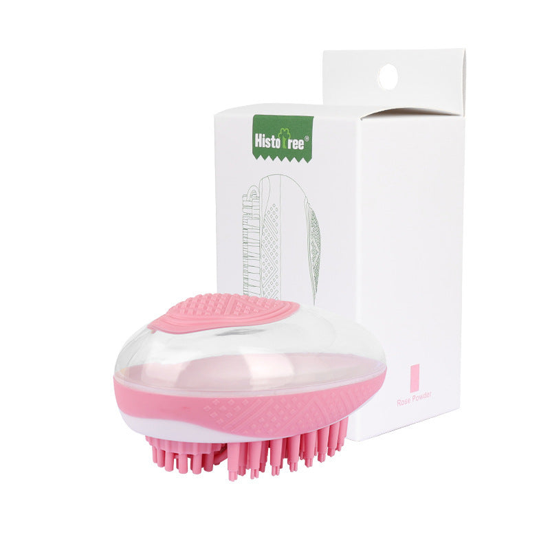 2-in-1 Pet Bath & Grooming Brush – Soft Silicone Deshedding & Shampoo Dispenser for Dogs & Cats