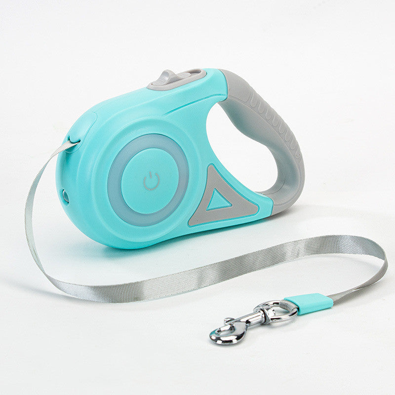 2-in-1 Retractable Dog Leash with LED Light & Collar – For Small & Medium Pets