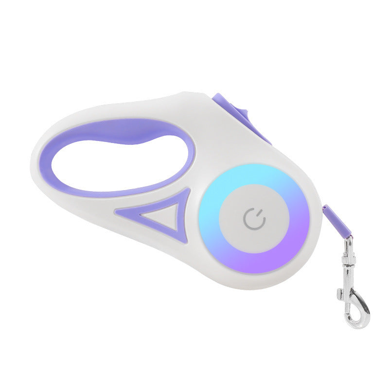 2-in-1 Retractable Dog Leash with LED Light & Collar – For Small & Medium Pets