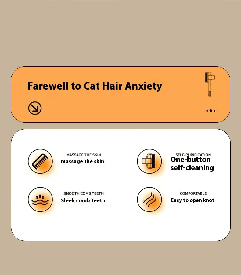 Professional Self-Cleaning Pet Comb for Dogs & Cats – Flea & Shedding Grooming Tool