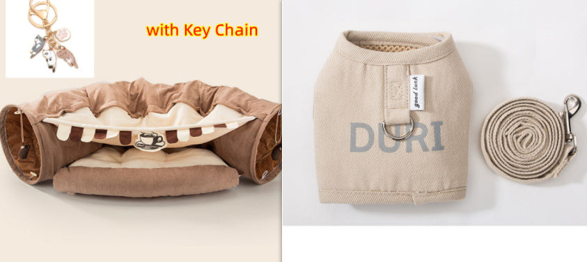 Collapsible Cat Tunnel Bed – Cozy Hideaway & Play Tube for Indoor Cats