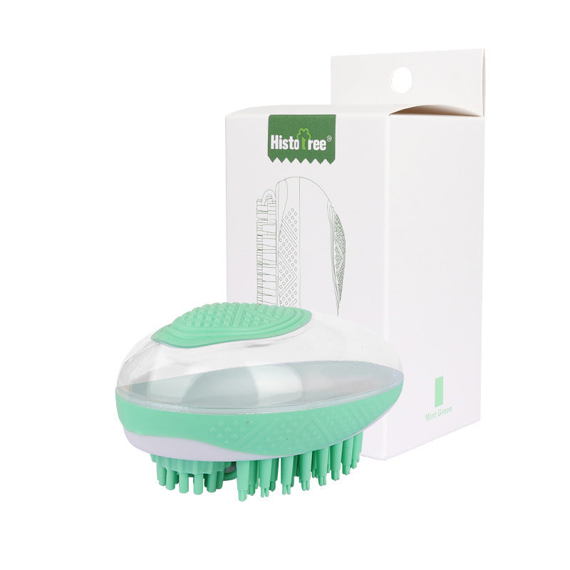 2-in-1 Pet Bath & Grooming Brush – Soft Silicone Deshedding & Shampoo Dispenser for Dogs & Cats