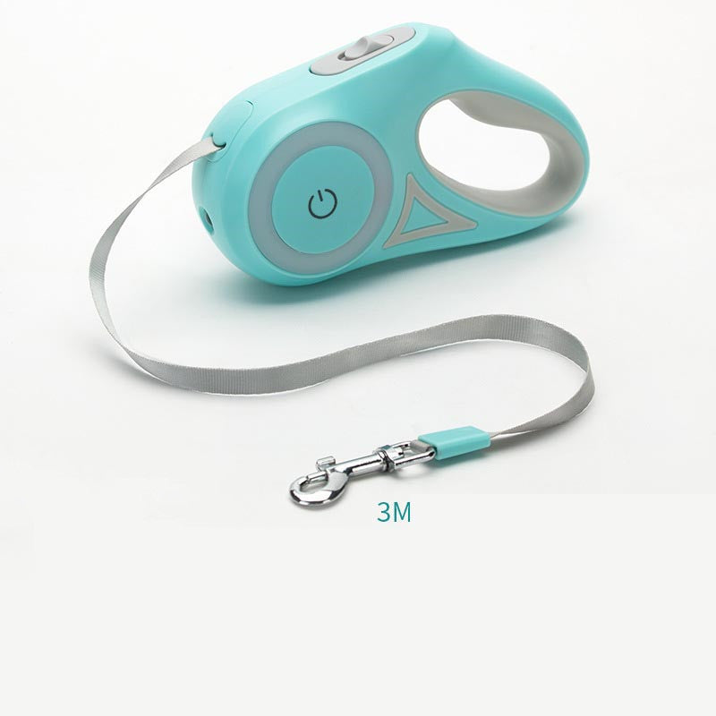 2-in-1 Retractable Dog Leash with LED Light & Collar – For Small & Medium Pets