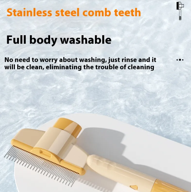 Professional Self-Cleaning Pet Comb for Dogs & Cats – Flea & Shedding Grooming Tool