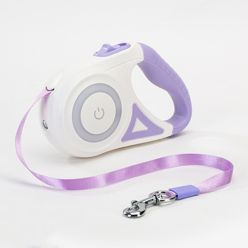 2-in-1 Retractable Dog Leash with LED Light & Collar – For Small & Medium Pets