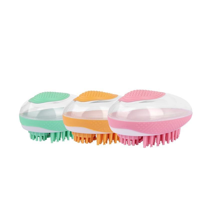 2-in-1 Pet Bath & Grooming Brush – Soft Silicone Deshedding & Shampoo Dispenser for Dogs & Cats