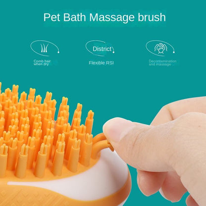 2-in-1 Pet Bath & Grooming Brush – Soft Silicone Deshedding & Shampoo Dispenser for Dogs & Cats