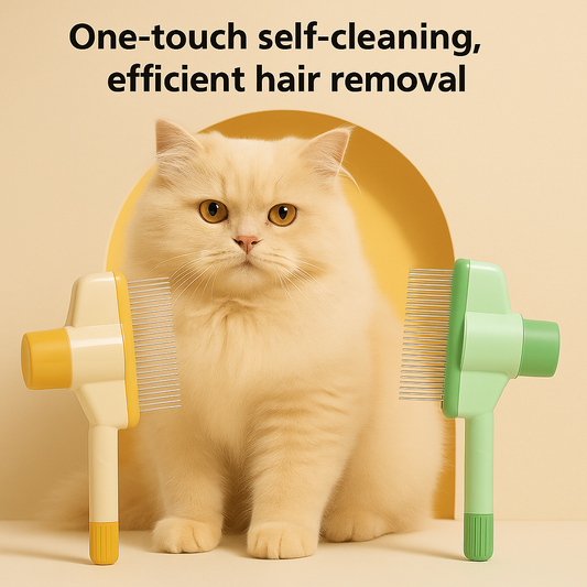 Professional Self-Cleaning Pet Comb for Dogs & Cats – Flea & Shedding Grooming Tool