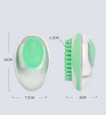 2-in-1 Pet Bath & Grooming Brush – Soft Silicone Deshedding & Shampoo Dispenser for Dogs & Cats