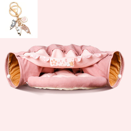 Collapsible Cat Tunnel Bed – Cozy Hideaway & Play Tube for Indoor Cats